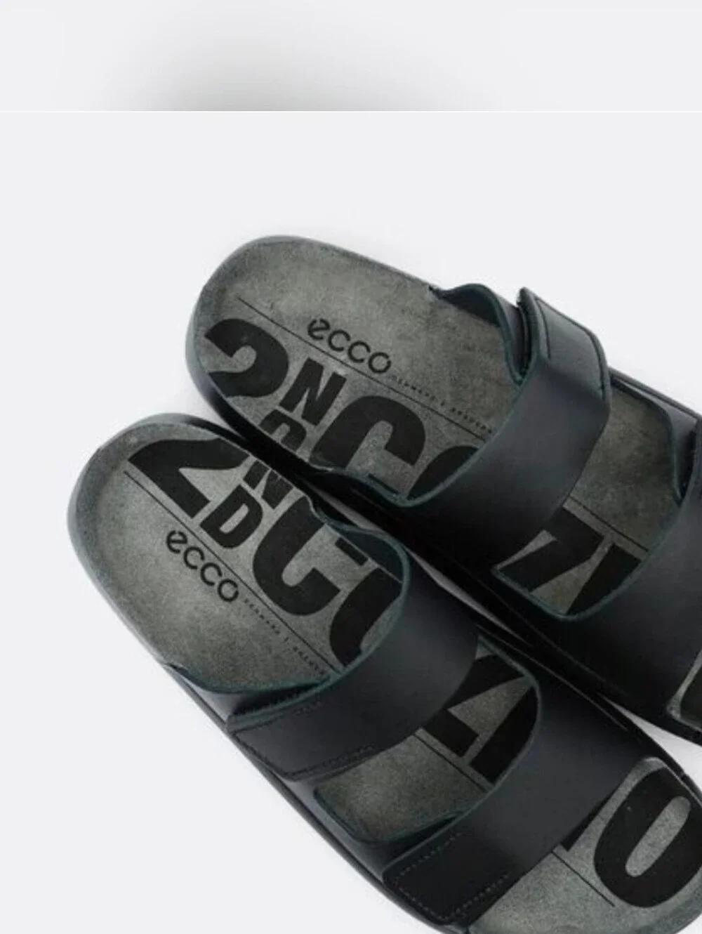 Ecco Cozmo 2nd Strap Mens Black Slide Leather EU 39 NWOB